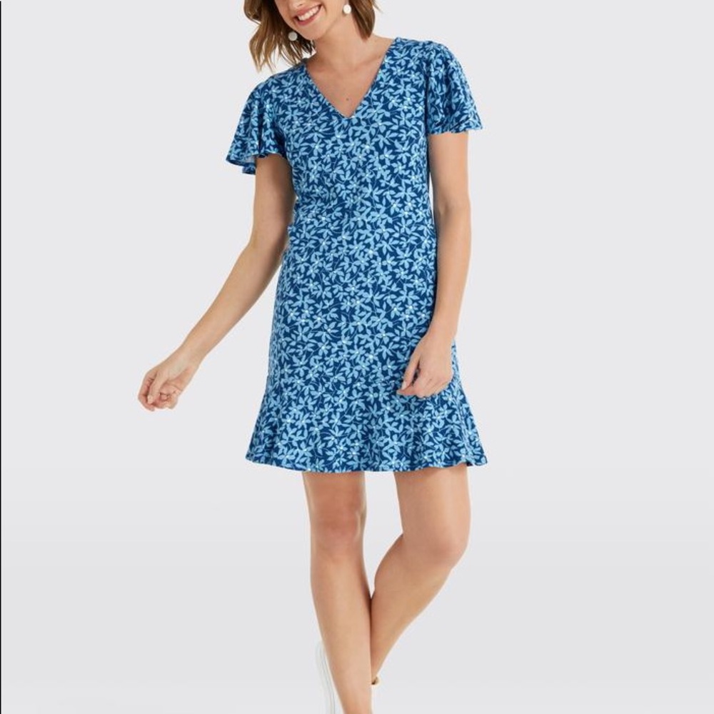 Draper James V-Neck Flutter Sleeve Dress size XS